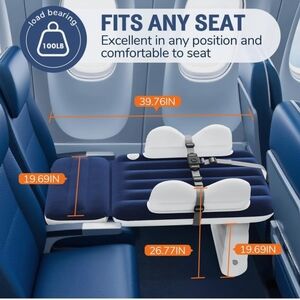 Blue and White Airplane Seat Extender